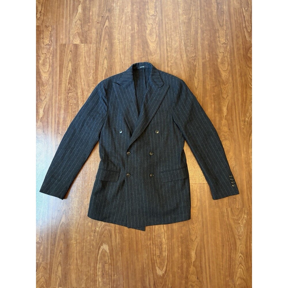 Todd Snyder Chalk Pinstripe Double Breasted Blazer Jacket Charcoal 36R 100% Wool